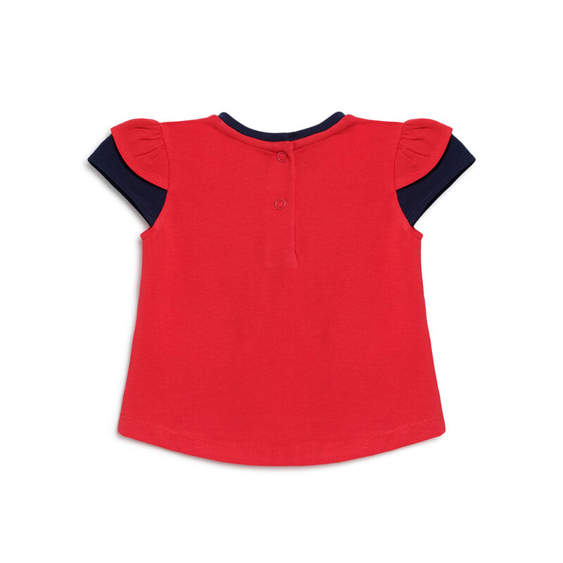 Girls Medium Red Short Sleeve Knitted T-Shirt image number 1